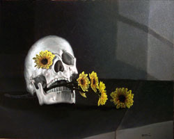 skullwithflowers